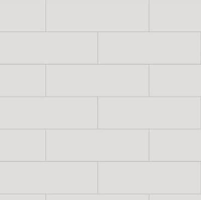 An example of the Fibo Wall Board in Denver White Metro Brick (3091-M74), featuring a high-gloss white finish that complements any décor. A best-seller, now available in this modern, industrial metro brick design. Life Quality Bathing.