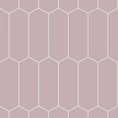 An example of the Fibo Wall Board in Dusky Pink Elongated Hexagon (5218-M79), featuring a trendy dusky pink hue in a modern, elongated hexagon design. Ideal for both light and dark interiors, adding a fresh and stylish touch. Life Quality Bathing.
