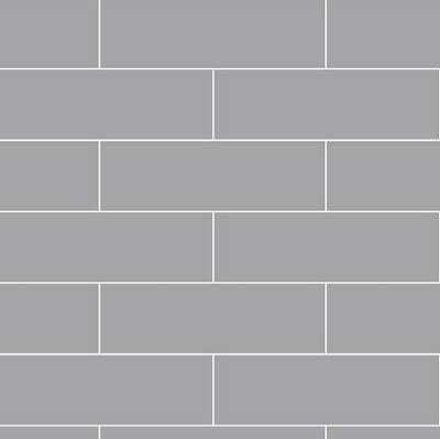 An example of the Fibo Wall Board in Medium Grey Metro Brick (4115-M74), showcasing a high-gloss light grey finish that works perfectly as a base colour with other décors or on its own for a sleek modern look. Life Quality Bathing.