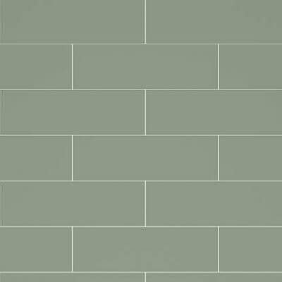 An example of the Fibo Wall Board in Olive Green Metro Brick (5206-M74), featuring a stylish olive green finish in a classic metro brick design for a modern and elegant look. Life Quality Bathing.